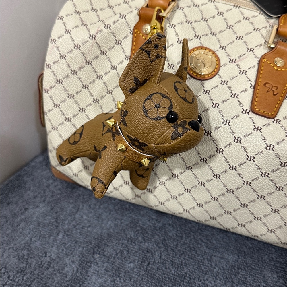Designer  French bulldog purse, charm NWT